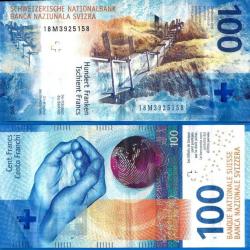 Suisse 100 Francs 2018 Billet Vertical Franc Europe Centrale