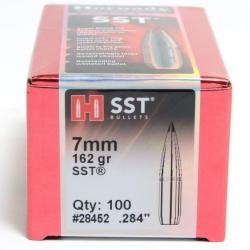 Boite de 100 ogives Hornady 7mm .284 162gr SST