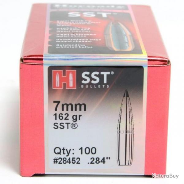 Boite de 100 ogives Hornady 7mm .284 162gr SST