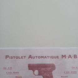 Photocopie de la notice d utilisation du pistolet MAB 6 35 modèle A