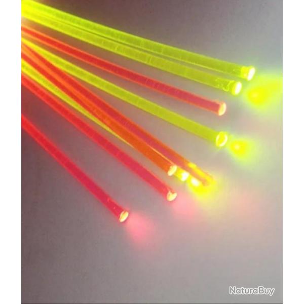 3cm fibre 1mm de diamtre verte, rouge,orange fluorescente ultra flexible.