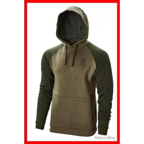 SWEATSHIRT TWO TONES VERT BROWNING TAILLE M