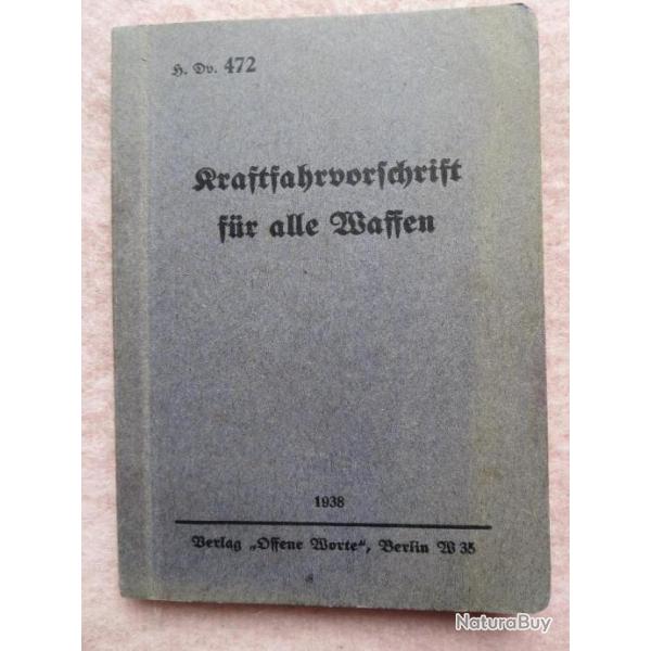 Petit livre allemand  ww2 1938 conduite militaire