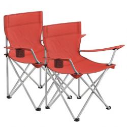 Lot de 2 chaises de camping pliables sièges pliantes extérieur confortable avec accoudoirs et porte