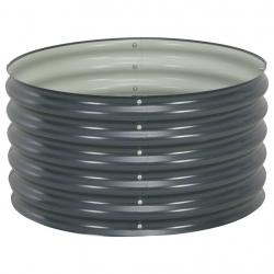 Jardinière lit surélevé plantes fleurs jardin 80 x 80 x 44 cm acier galvanisé gris 02_0001082