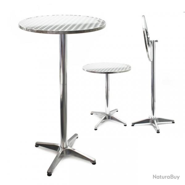 Table bistro haute bar aluminium rglage hauteur pliable 74/114cm diamtre 60cm salon 16_0002490