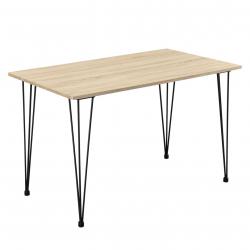 Table de salle à manger cuisine salon pour 4 personnes plateau MDF pieds acier épingle à cheveux 12