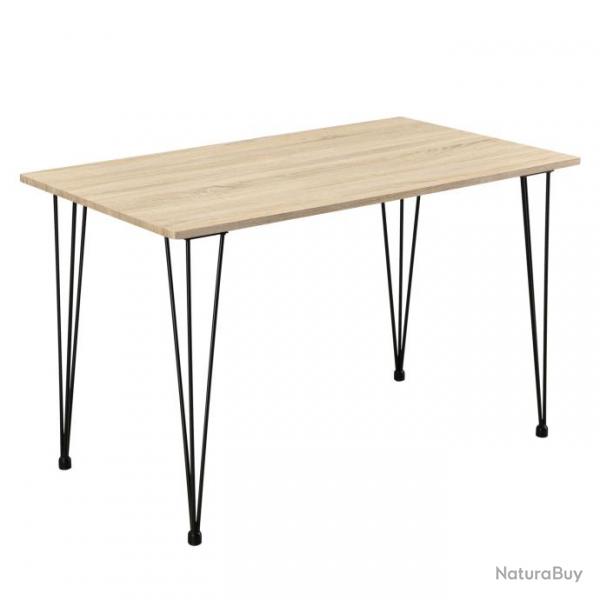 Table de salle  manger cuisine salon pour 4 personnes plateau MDF pieds acier pingle  cheveux 12