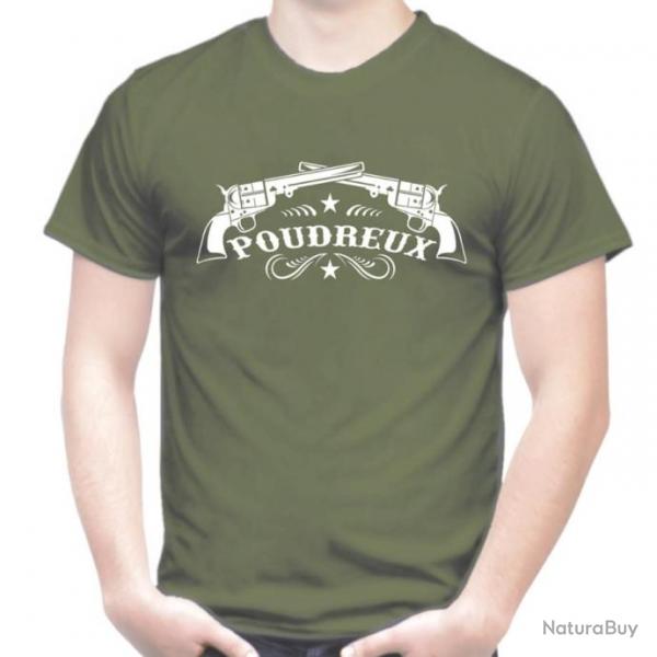 TEE SHIRT - POUDREUX -  Tir poudre noire Rvolver  amorce 1075 Sheriff Army Colt calibre 44 cal.36