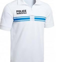 Polo Police Municipale manches courtes blanc