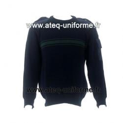 PULL LAINE BANDE VERTE Garde Champetre
