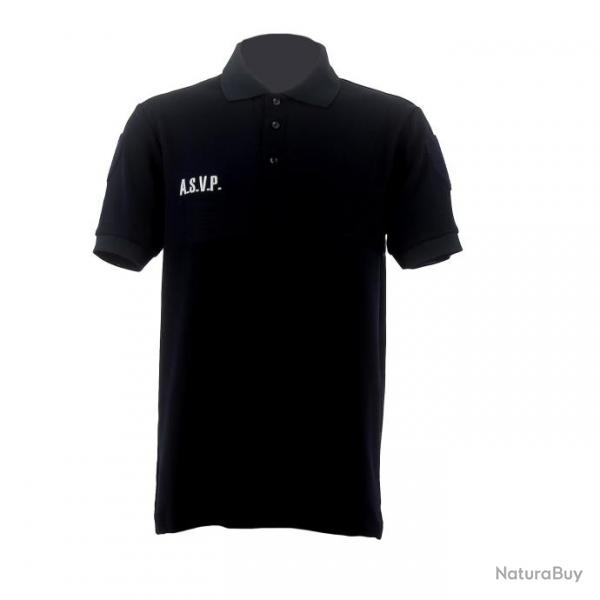 Polo poly coton uni Broderie ASVP