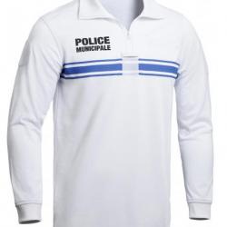 Polo Blanc manches longues Police Municipale