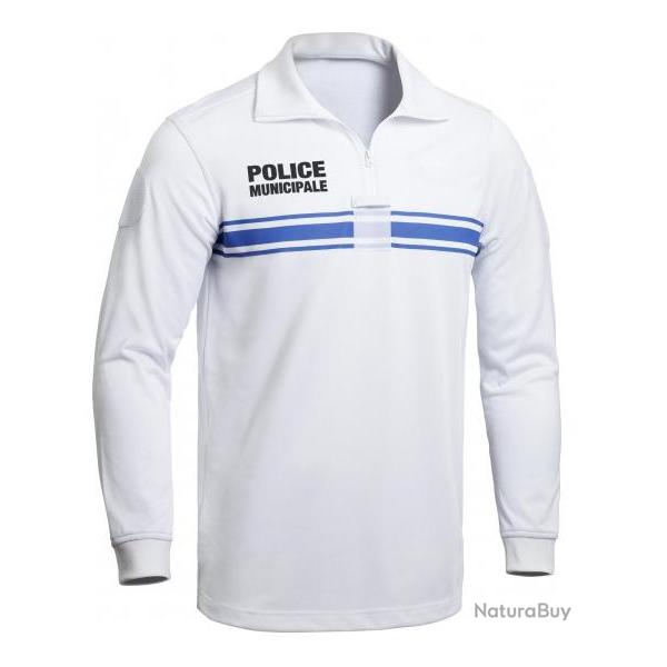 Polo Blanc manches longues Police Municipale 3 XL