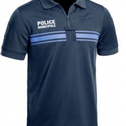 Polo manches courtes bleu marine Police Municipale A10
