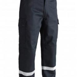 Pantalon sécurité incendie F2 bandes rétro réfléchissantes bleu marine A10