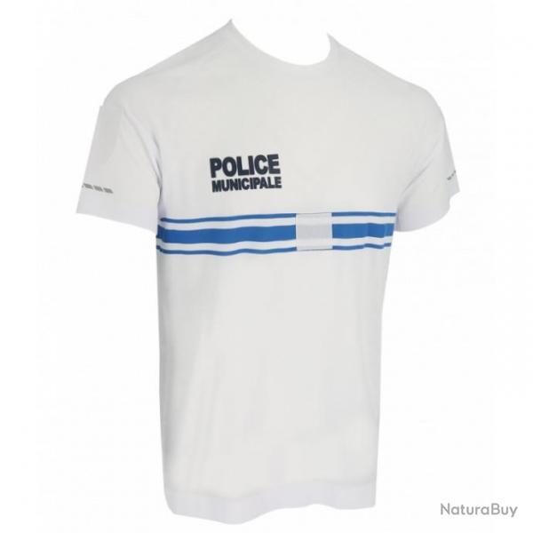 T shirt Blanc Police Municipale Coton