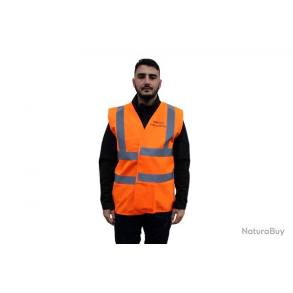 Gilet "Controle Pass Sanitaire" orange EN 471 L/XL