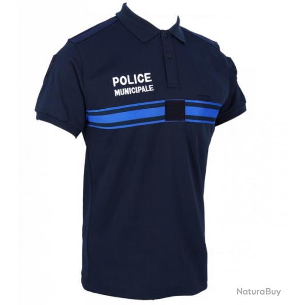 Polo Police Municipale col bouton manches courtes double face