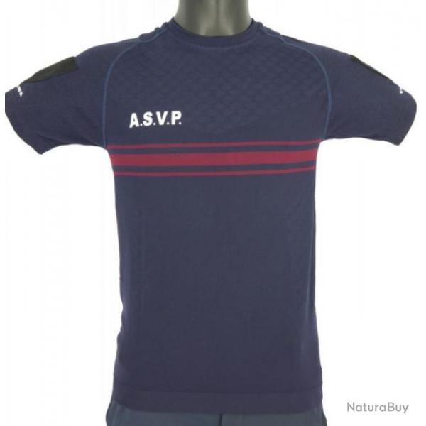 Tee-shirt ASVP AIRFLOW MC bandes bordeaux XL