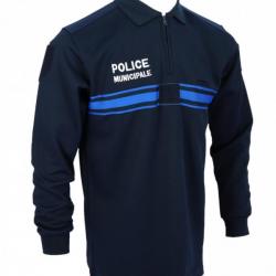 Polo Police Municipale double Face zip Manches Longues