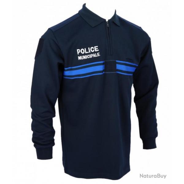 Polo Police Municipale double Face zip Manches Longues