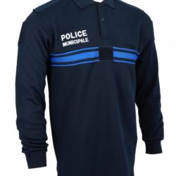 Polo Police Municipale col bouton manches longues double face