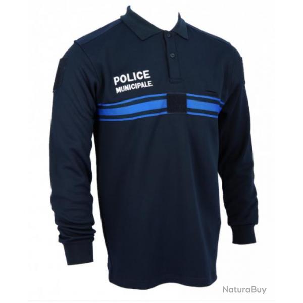 Polo Police Municipale col bouton manches longues double face M