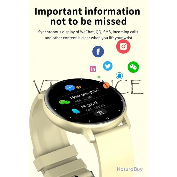 Montre Connectee Sport Bluetooth Android iOs, Couleur: Jaune