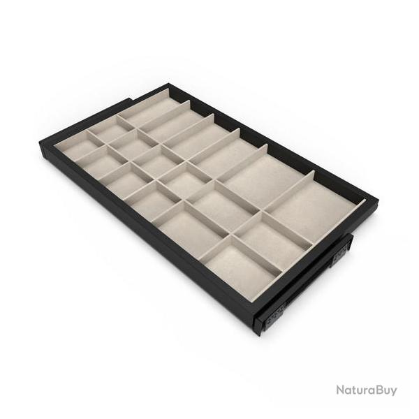 Kit tiroir d'organisation Emuca avec glissires  fermeture douce pour armoire module 800mm noir tex