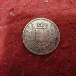 Pièce argent Italie 1 Lire 1863