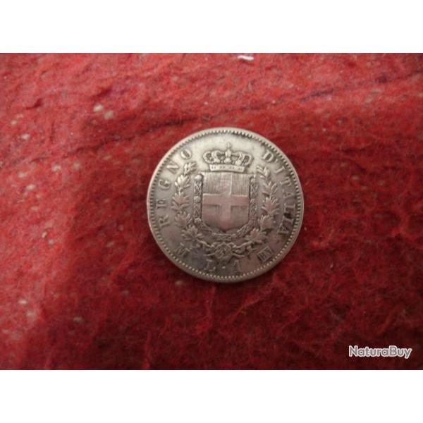 Pice argent Italie 1 Lire 1863