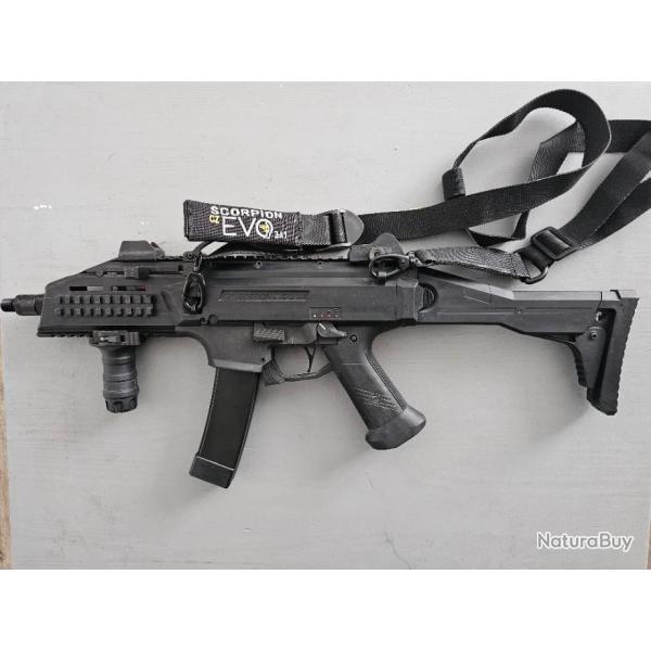 Rplique d'airsoft ASG Scorpion Evo 3 A1 full upgrade
