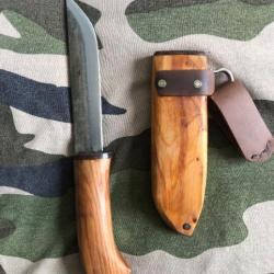 Couteau artisanal  puukko Lame Sanmaï 100CR6/S235