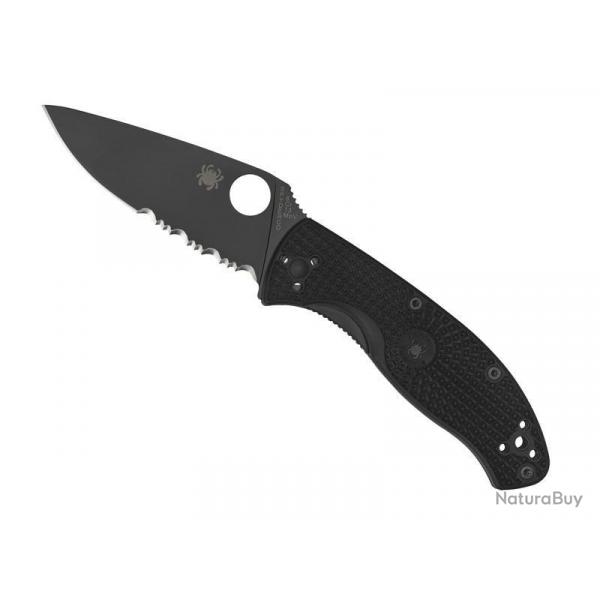 COUTEAU SPYDERCO TENACIOUS TOUT NOIR SEMI-DENTEE