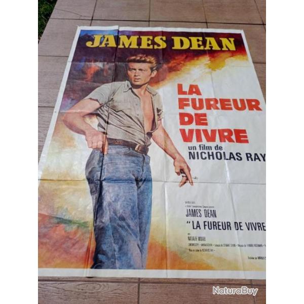 AFFICHE DE CINEMA ORIGNAL .  JAMES  DEAN  "  LA FUREUR  DE  VIVRE  "   .