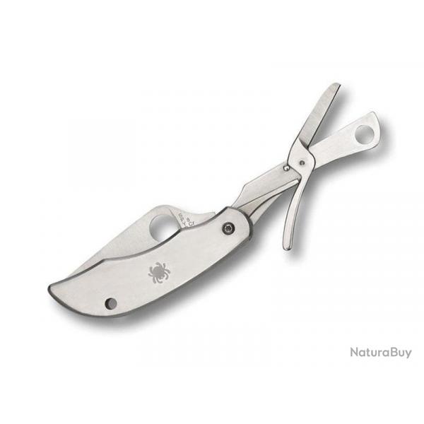 BEL555 COUTEAU MULTIFONCTIONS SPYDERCO "CLIPITOOL" 2 PIECES MANCHE INOX NEUF