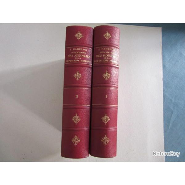 Description des monnaies de la rpublique romaine de E Babelon - 2 volumes - dition de 1963 - Prafa