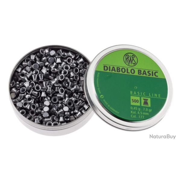 RWS - Plombs Plats DIABOLO BASIC 4.5 mm x500