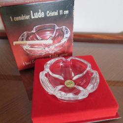 Vintage année Cendrier "Cristal d'Arques", modèle Lude (Dans sa boite d'origine - état NEUF)(XXéme)