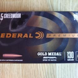 6.5 Creedmoor Federal gold match 130gr  - boite 20