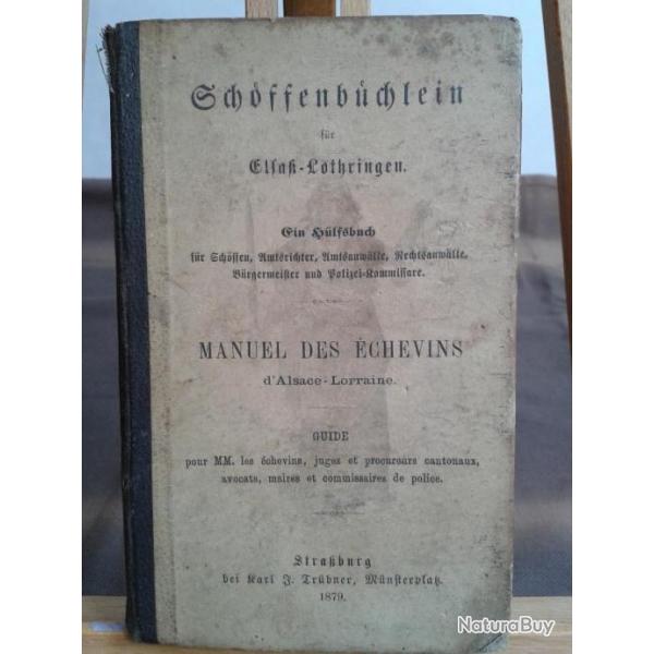 Schoffenbuchlein for Elsass Lothringen. Manuel des Echevins. 1879