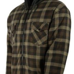 Chemise polaire carreaux verte Sherpa avec capuche TREELAND