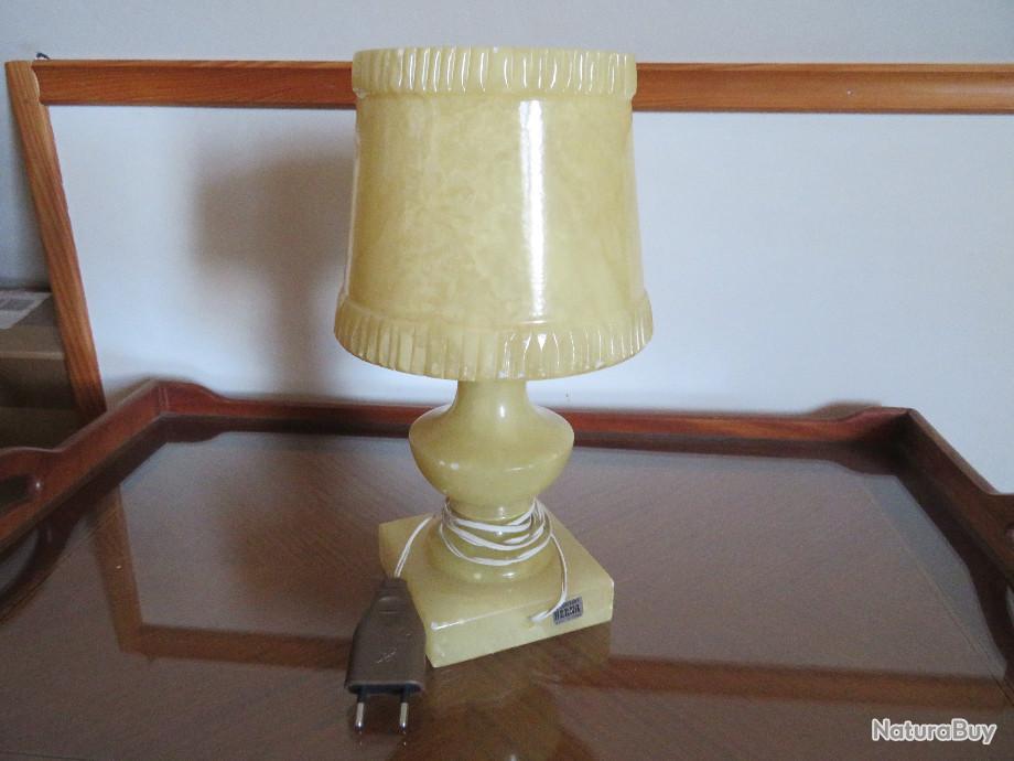 Lampe albâtre ancienne - Factory Vintage