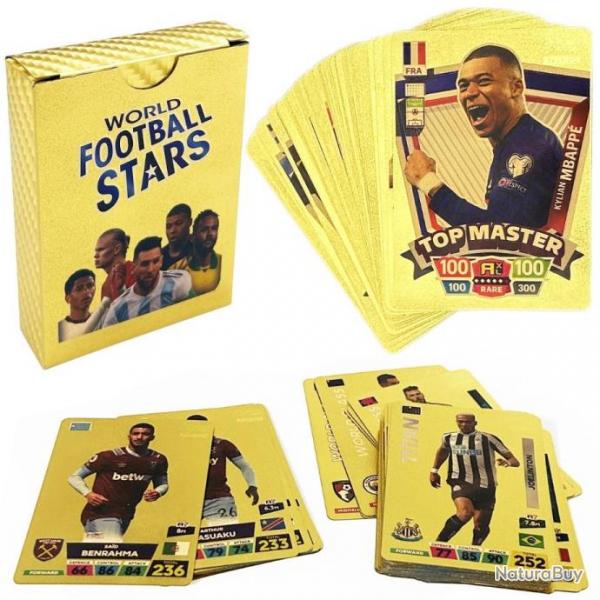 50 Cartes  collectionner Football Stars Ball Soccer Superstar Or Gold