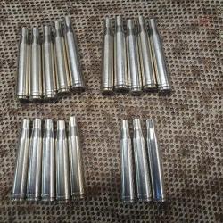 lot de 18 douilles FEDERAL NICKELEES  de 300 H & H MAG tiré une fois , recalibrées et nettoyées