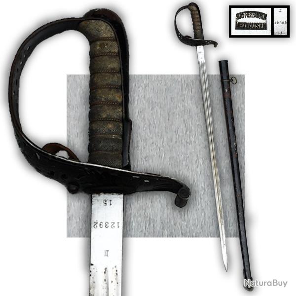 SUPERBE & RARE SABRE D'OFFICIER DE CAVALERIE SUISSE WAFFENFABRIK NEUHAUSEN XIX ORIGINAL 1