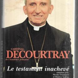 le testament inachevé du cardinal decourtray entretiens avec nicolas domenach