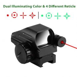 Point Rouge X1 4 Reticules holographiques projection de points portée vue Fusil Tir chasse + Laser