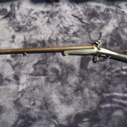 Beau fusil gravé canon Damas.